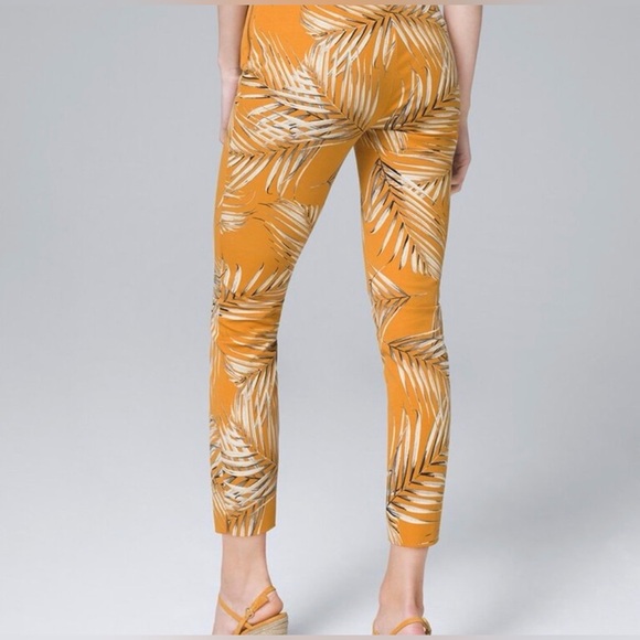 WHITE HOUSE BLACK MARKET PALM PRINT SKINNY‎ CROP PANTS 4 NWOT - Picture 2 of 12
